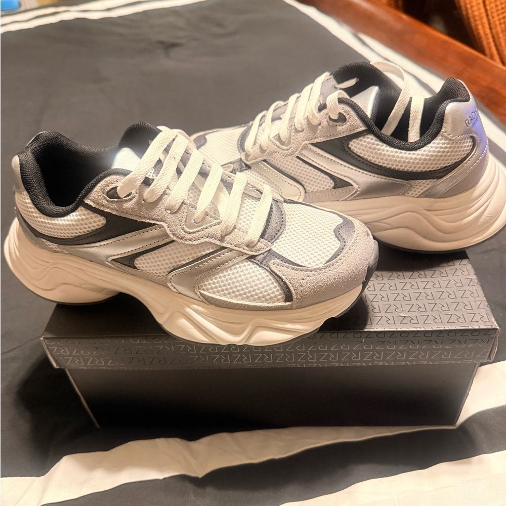 Rachel Zoe Gray and White Athletic Shoes